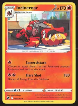 SWSH12: Silver Tempest Incineroar #032/195 Rare Pokemon Card - Image 1