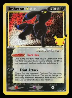 Umbreon Gold Star 17/17 Holo Celebrations Classic Collection Pokemon Card - Image 1