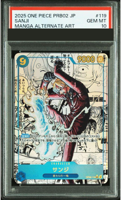 PSA 10 One Piece Card Sanji SEC-SP OP06-119 the best vol.2 Manga Alt Art Japan - Image 1