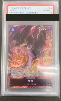 PSA 10 Sabo One Piece Card OP04-083 SR 8 Pack Battle Winner Prize Japanese Promo - Image 1