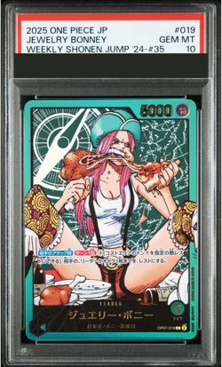 PSA 10 ONE PIECE Card Jewelry Bonney OP07-019 Promo WEEKLY Jump Japanese Japan - Image 1