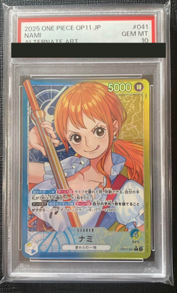 PSA 10 Nami L ONE PIECE Card OP11-041 Parallel A Fist of Divine Speed Japanese - Image 1