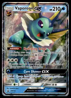 Pokemon TCG SM Promos #SM172 Vaporeon GX Holo NM - Image 1
