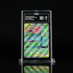 TAG 9 Pokemon TCG Celebi & Venusaur GX Tag Team Full Art S&M Team Up 159/181 - Image 1