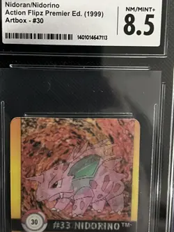 1999 Pokemon Action Flipz Premier Edition Nidoran/Nidorino CGC 8.5 - Image 2
