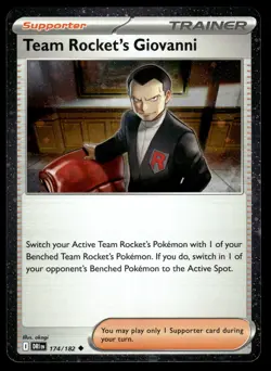 TEAM ROCKET'S GIOVANNI 174/182 Uncommon Destined Rivals Pokemon Cosmo Holo NM - Image 1