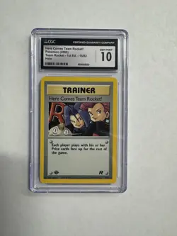 2000 Pokemon Team Rocket 1st Edition Holo Here Comes Team Rocket! #15 CGC 10 GEM - Image 1