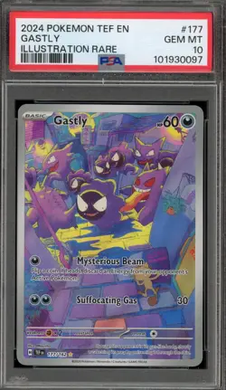 Pokemon Gastly Temporal Forces Illustration Rare #177 PSA 10 Gem Mint - Image 1