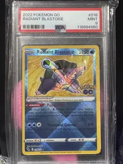 2022 POKEMON GO #018 RADIANT BLASTOISE PSA 9 - Image 1