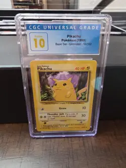 1999 Pokemon Base Set Unlimited Yellow Cheeks, #58 Pikachu, CGC - Image 2