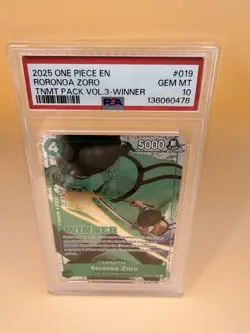 2025 ONE PIECE TOURNAMENT PACK VOL.3 WINNER #019 RORONOA ZORO EB02-019 - PSA 10 - Image 1