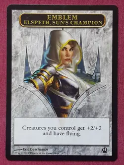 Magic The Gathering THEROS ELSPETH SUN'S CHAMPION EMBLEM token card MTG - Image 1