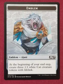 Magic The Gathering 2019 CORE SET M19 AJANI EMBLEM token card MTG - Image 1
