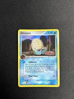 2007 Pokemon Omanyte Reverse Holo EX Power Keepers Stamp 56/108 LP- Rare Card - Image 2