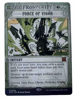 MTG - Force Of Vigor - Outlaws of Thunder Junction: Breaking News - #29 M/NM - Image 1