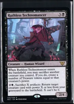 2022 Neon Dynasty Commander Ruthless Technomancer Commander/Rare #35 - Image 1