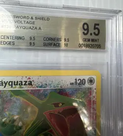 Pokemon SWSH Vivid Voltage Rayquaza 138/185 BGS 9.5 Amazing Rare Holo 2020 - Image 3