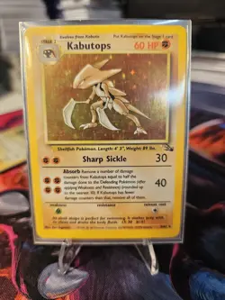 Pokemon TCG Kabutops Fossil 9/62 Holo Unlimited Holo Rare LP Nintendo Vintage - Image 1