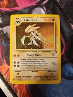 Pokemon TCG Kabutops Fossil 9/62 Holo Unlimited Holo Rare LP Nintendo Vintage - Image 2