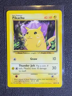 Pokemon TCG Pikachu #58 Base Set Unlimited Electric EX-NM - Image 1
