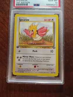 1999 POKEMON JUNGLE 1ST ED #62 SPEAROW PSA 10 - Image 3