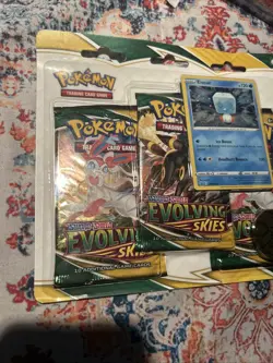 POKEMON SWORD SHIELD EVOLVING SKIES 3-PACK Blister BOOSTER EISCUE 🌀 Swirl PROMO - Image 4