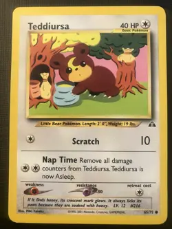 Teddiursa 65/75 Pokemon Neo Discovery Common LP - Image 1