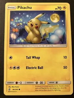 Pikachu 56/236 Pokemon Sun & Moon Unified Minds 2019 Regular NM - Image 1