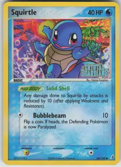 Pokemon TCG Squirtle - Reverse Holo Stamped Common Crystal Guardians 64/100 - Image 1