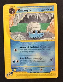 Pokemon TCG Omanyte 41/144 Skyridge E Reader Set Non Holo Uncommon WOTC VTG 2003 - Image 1