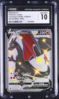 CGC 10 Charizard V 079/073 Champion's Path Full Art Secret Rare Holo POKEMON - Image 1