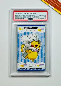 Pokemon PSA 10 Poncho-Wearing Pikachu Altaria MC Business XY Promo 2016 Japanese - Image 1