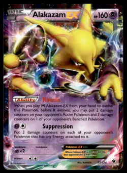Pokemon TCG XY - Fates Collide #25/124 Alakazam EX Holo NM - Image 1