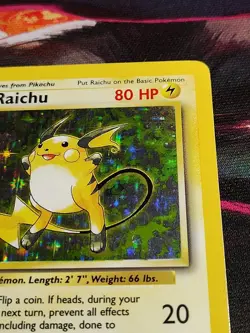 Pokemon TCG Raichu Holo Unlimited Rare Card 14/102 Base Set WOTC - Image 3