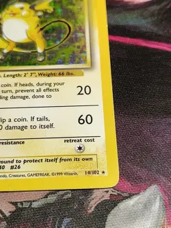 Pokemon TCG Raichu Holo Unlimited Rare Card 14/102 Base Set WOTC - Image 4