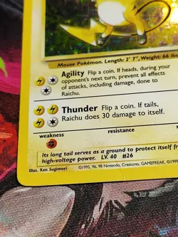 Pokemon TCG Raichu Holo Unlimited Rare Card 14/102 Base Set WOTC - Image 5