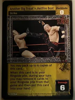 Another Big Freak’n Hellfire Boot WWE WWF Raw Deal CCG TCG Rare Kane Card NM - Image 1
