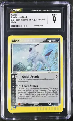 CGC 9 MINT Absol 2004 EX Team Magma Vs Aqua 96/95 Holo Pokemon Card - Image 1