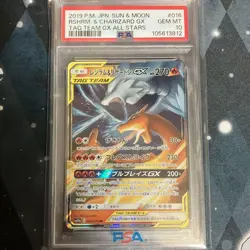 PSA 10 Reshiram & Charizard GX Tag Team Pokemon Card - Image 1