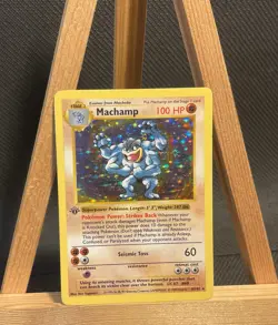 Machamp - 8/102 - 1st Edition Shadowless Holo Rare Base Set Pokemon Card - LP - Image 1