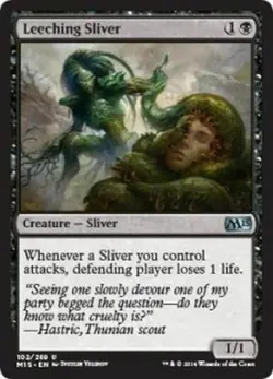 MTG MAGIC THE GATHERING - LEECHING SLIVER - M15 NEAR MINT! - Image 1