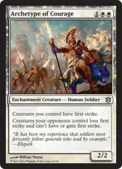 MTG MAGIC THE GATHERING - ARCHETYPE OF COURAGE X 2 BORN OF THE GODS NEAR MINT! - Image 1