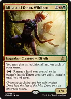 MTG MAGIC THE GATHERING - MINA AND DENN, WILDBORN - OATH OF THE GATEWATCH - NM! - Image 1