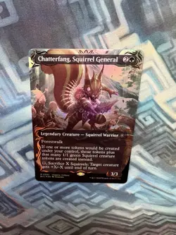 MTG Borderless Raised Foil Chatterfang, Squirrel General EX/LP Bloomburrow - Image 3