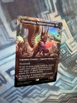 MTG Borderless Raised Foil Chatterfang, Squirrel General EX/LP Bloomburrow - Image 4