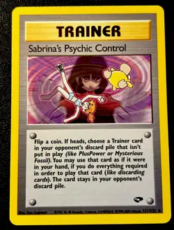 Sabrina’s Psychic Control 121/132 LP Awesome Misty Psyduck Art Pokemon Card! - Image 1