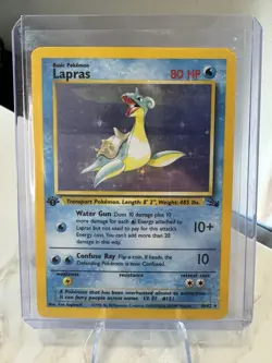 Pokemon 1999 Lapras First Edition Fossil Holo Rare 10/62 - Image 1