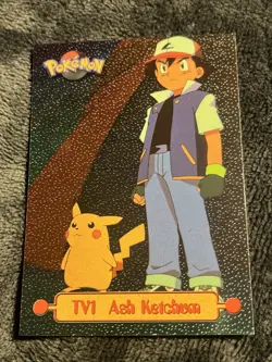 topps Pokemon TV Animation Edition Series 1 Holo Foil TV1 Ash Ketchum NM/LP - Image 1
