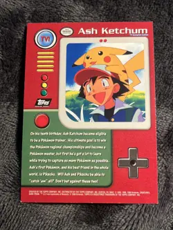 topps Pokemon TV Animation Edition Series 1 Holo Foil TV1 Ash Ketchum NM/LP - Image 2