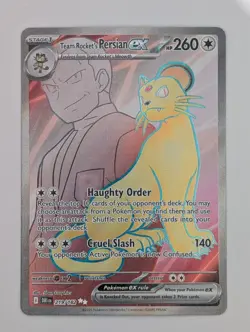 2025 Pokemon Destined Rivals Ultra Rare Team Rocket's Persian EX #219/182 UR - Image 1